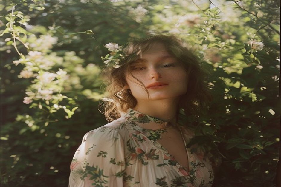 floral blouse outfit ideas for women styled in a clean realistic fashion setting