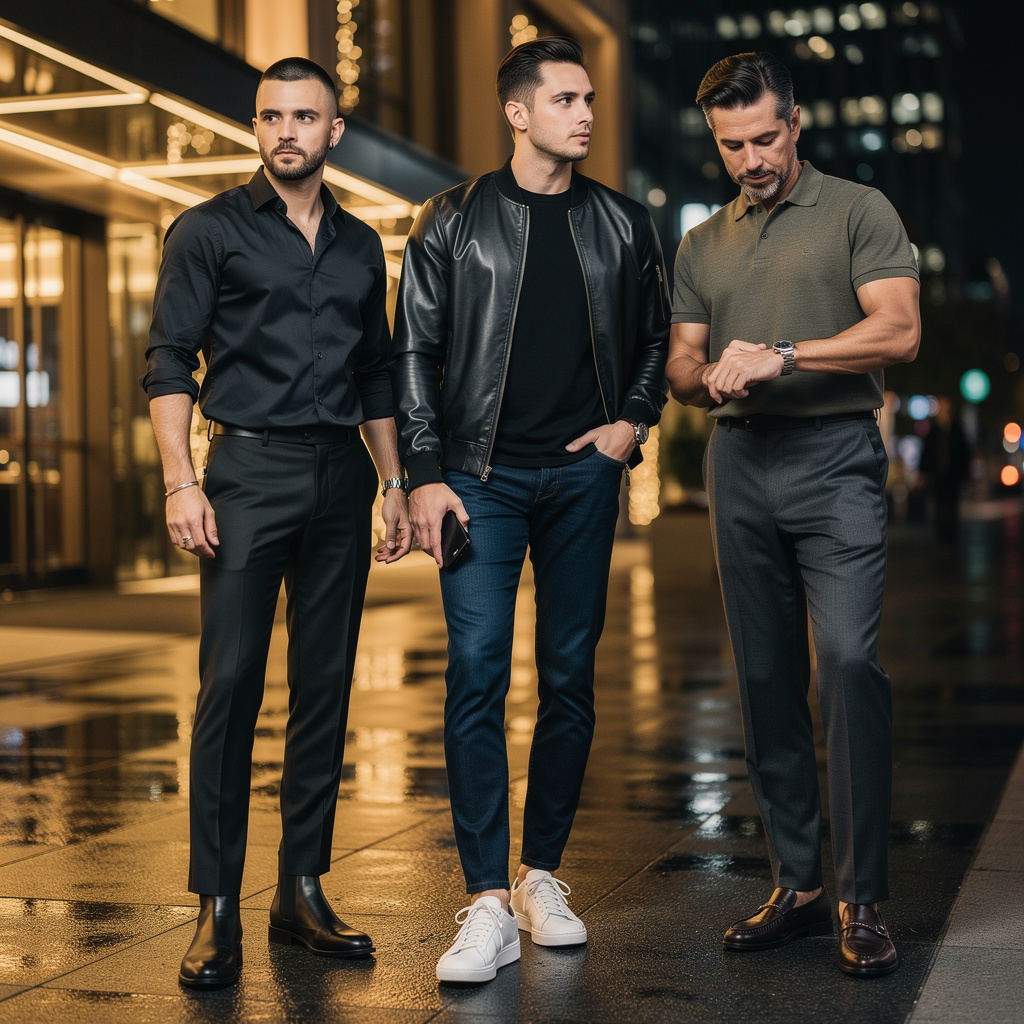 stylish men wearing sharp party outfits for casual classy and night events