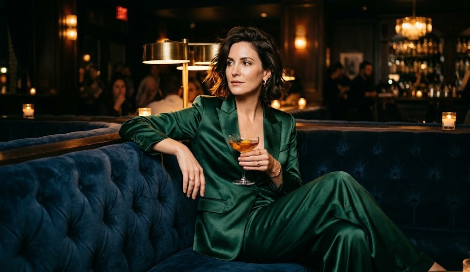 satin blazer outfit ideas for women styled in a clean realistic fashion setting