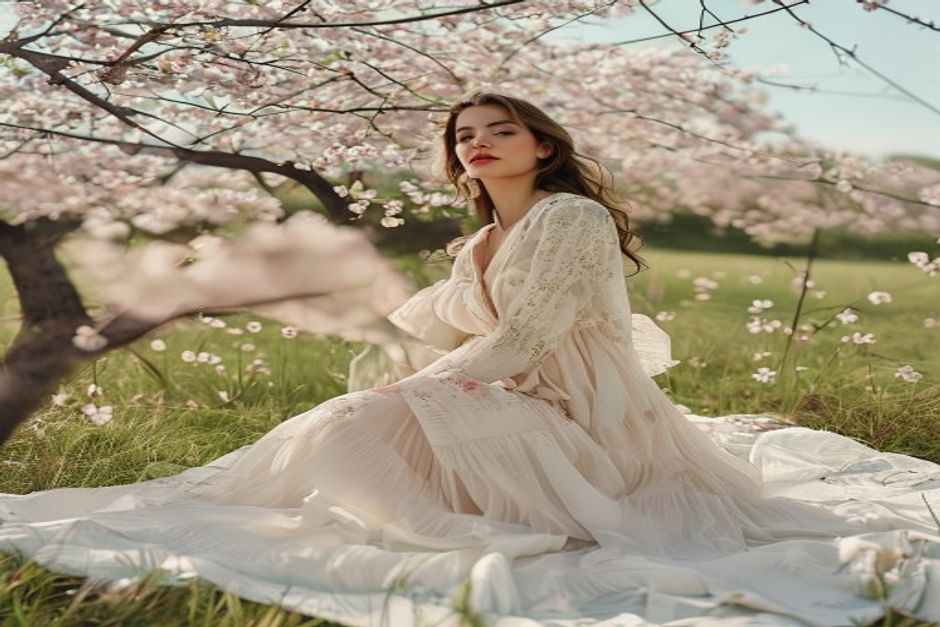 spring picnic outfit ideas for women styled in a clean realistic fashion setting