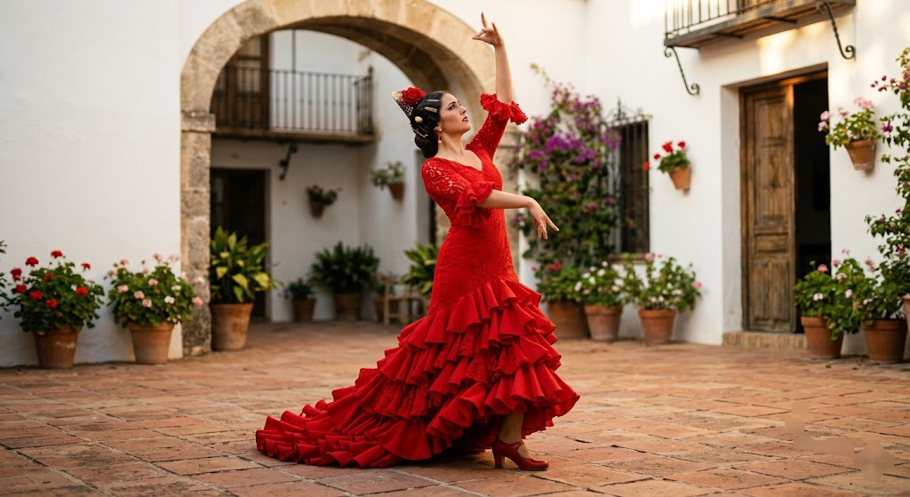top 10 spanish dress for girls in red flamenco style