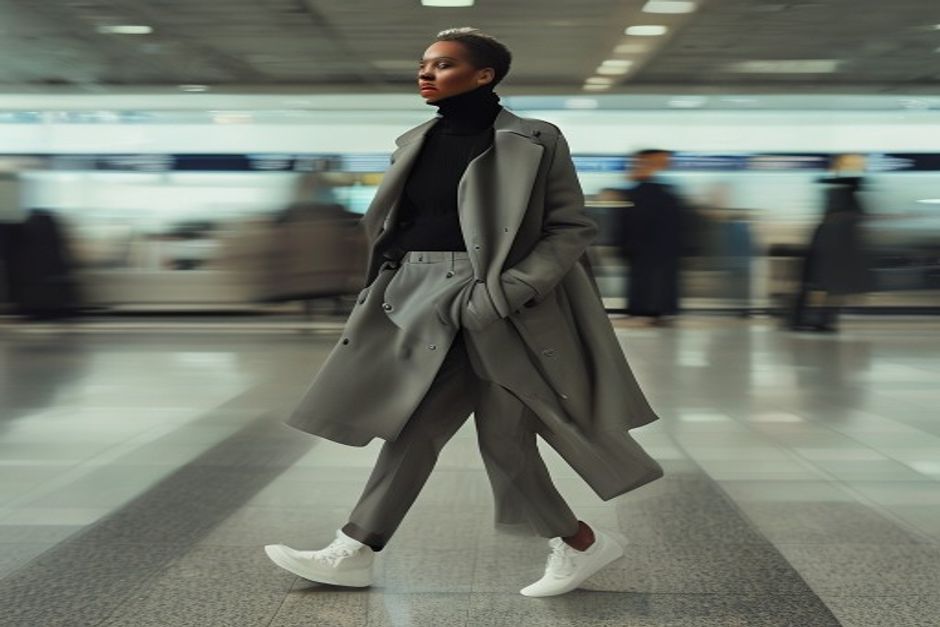 airport layers outfit ideas for women in cool weather first styling look