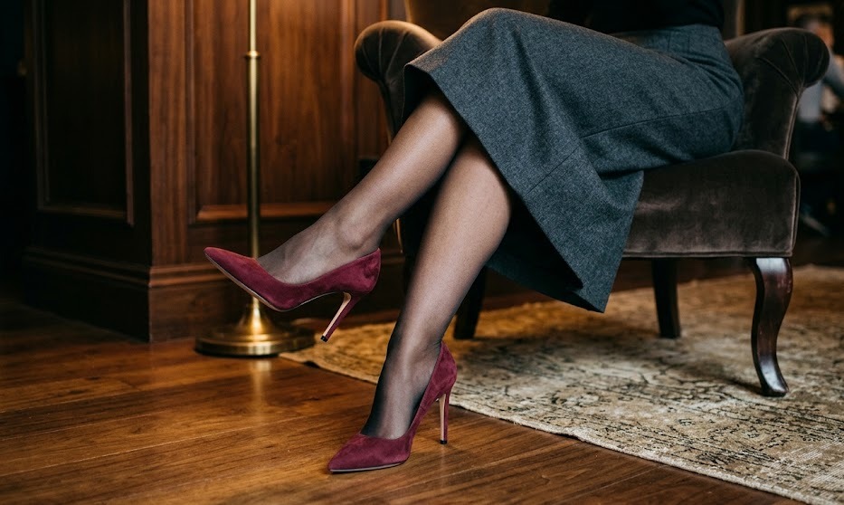 burgundy heel outfit ideas for women third styling look