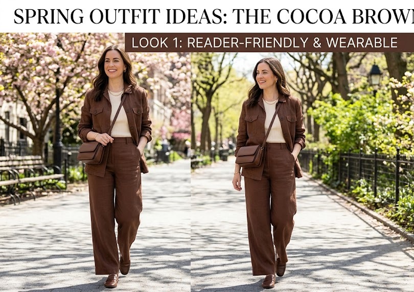 cocoa brown spring outfit ideas for women third styling look