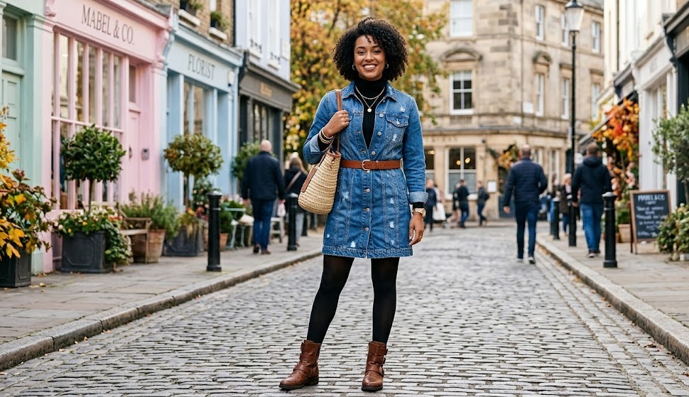 denim jacket dress outfit ideas for women second styling look