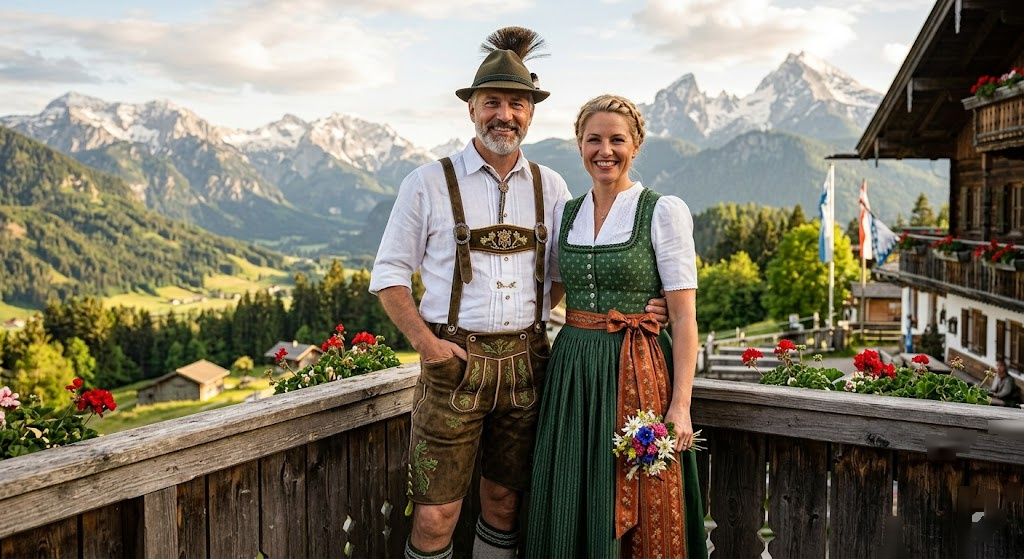 dirndl dress male lederhosen pairing