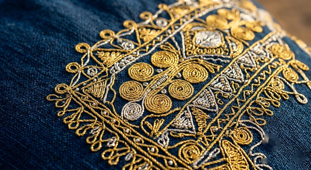 hausa embroidery close-up fabric detail