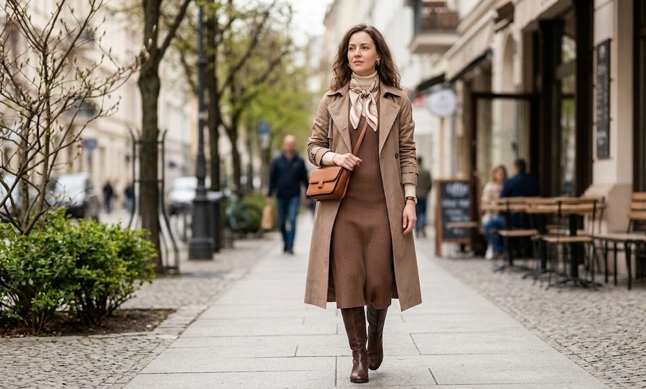 mocha mousse outfit ideas for women in early april fourth styling look