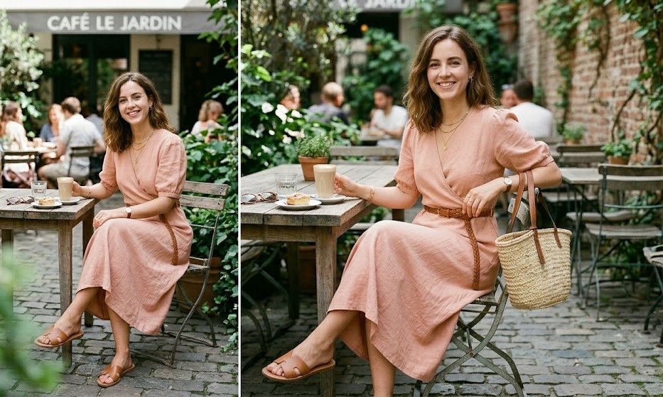 powder peach outfit ideas for women second styling look