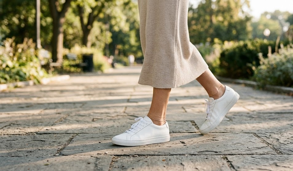 white sneaker dress outfit ideas for women first styling look