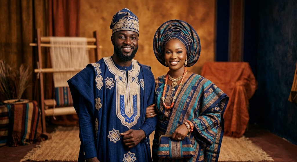 yoruba attire for male and female couple